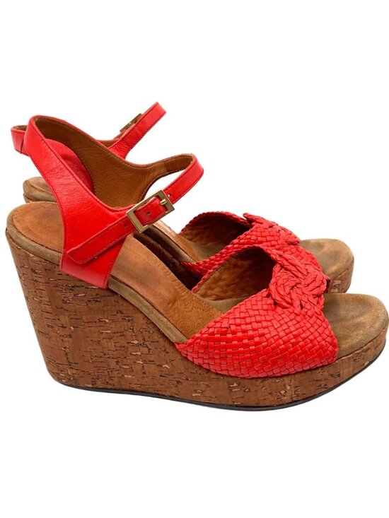 Chie Mihara Shoes - Chie Mihara Wedge Leather Cork Sandals